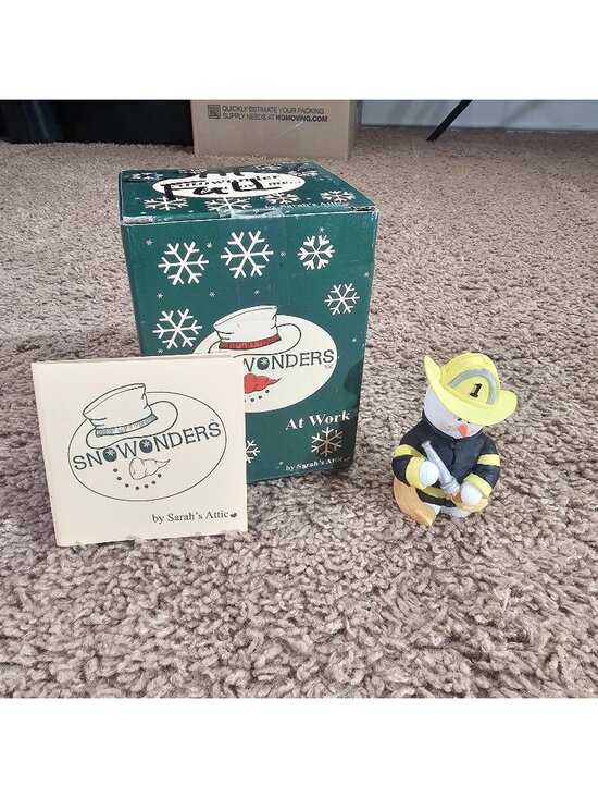 Sarah's Attic Other - Sarah's Attic Snowonders "Fire Call" Snowman Figurine 7521 Boxed Christmas